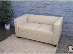 MCW 2er Sofa Lille Leder Creme