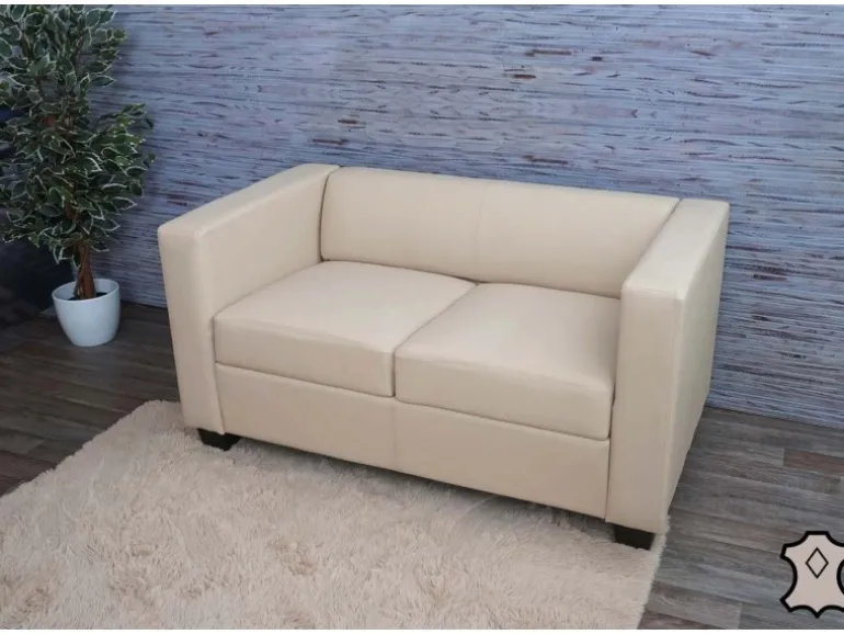 MCW 2er Sofa Lille Leder Creme