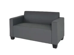 MCW 2er Sofa Moncalieri Kunstleder Dunkelgrau