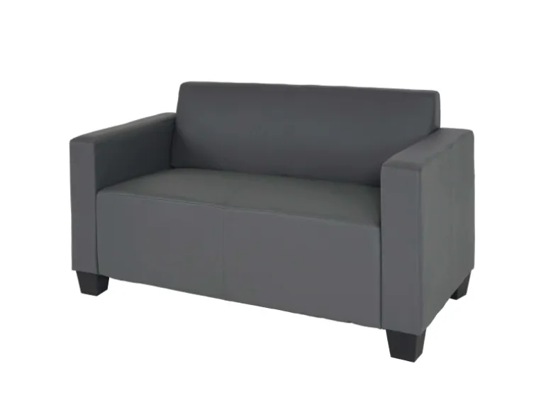 MCW 2er Sofa Moncalieri Kunstleder Dunkelgrau