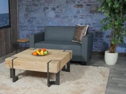 MCW 2er Sofa Moncalieri Kunstleder Dunkelgrau