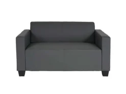 MCW 2er Sofa Moncalieri Kunstleder Dunkelgrau