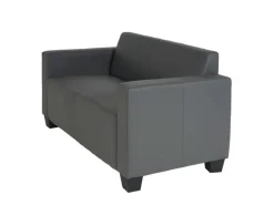 MCW 2er Sofa Moncalieri Kunstleder Dunkelgrau