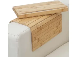 MCW 2er-Set Armlehnen-Ablage E72 Sofa-Butler Flexablage Bambus Flexibel 45x30cm