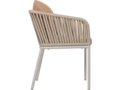 MCW 2er-Set Gartenstuhl N41 Hellgrau Kissen Taupe