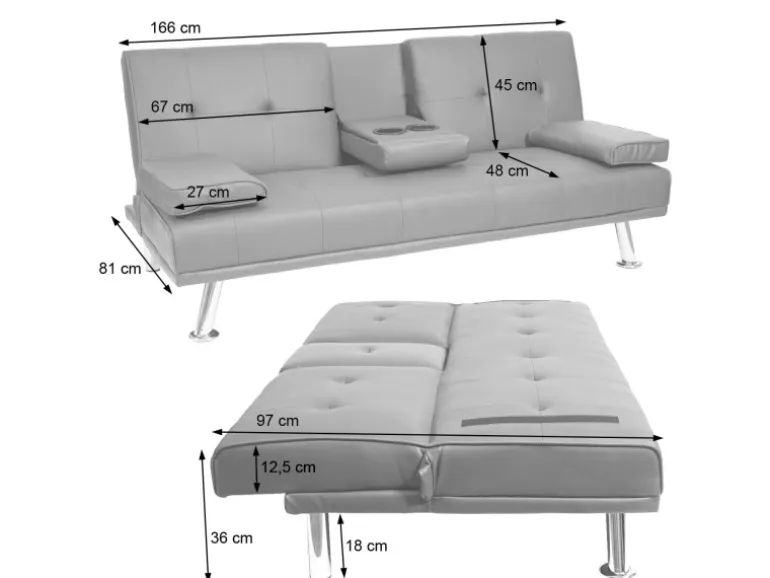 MCW 3er-Sofa F60 Kunstleder Schwarz