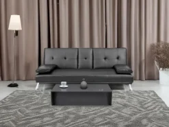 MCW 3er-Sofa F60 Kunstleder Schwarz