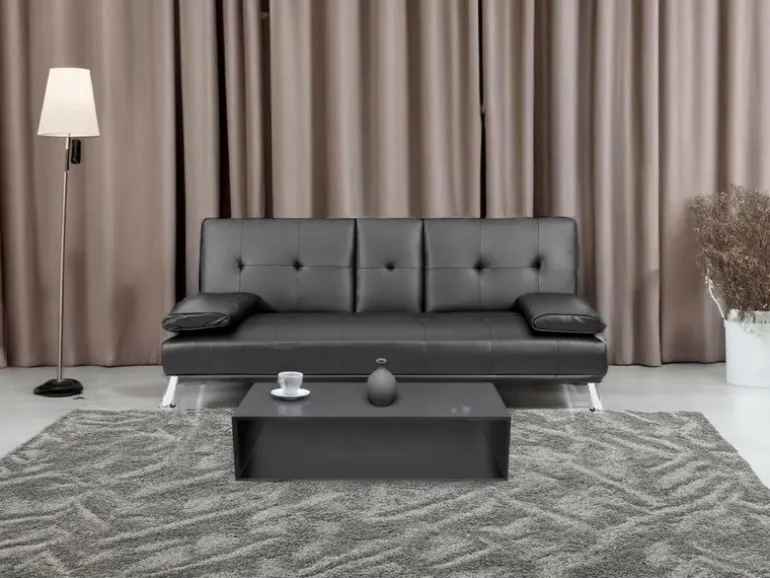 MCW 3er-Sofa F60 Kunstleder Schwarz
