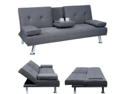 MCW 3er-Sofa F60 Textil Dunkelgrau