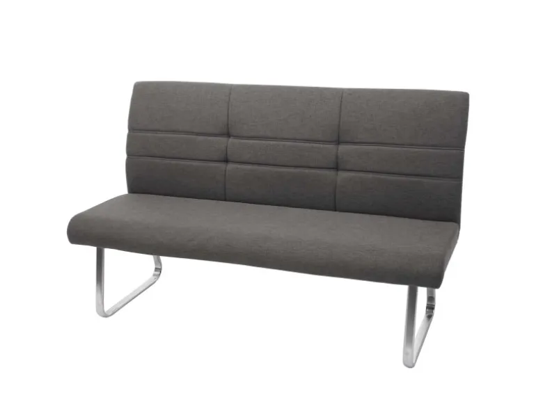 MCW Esszimmer-Set G55Bank Küchenstuhl Stuhl Grau-Braun Bank 180cm