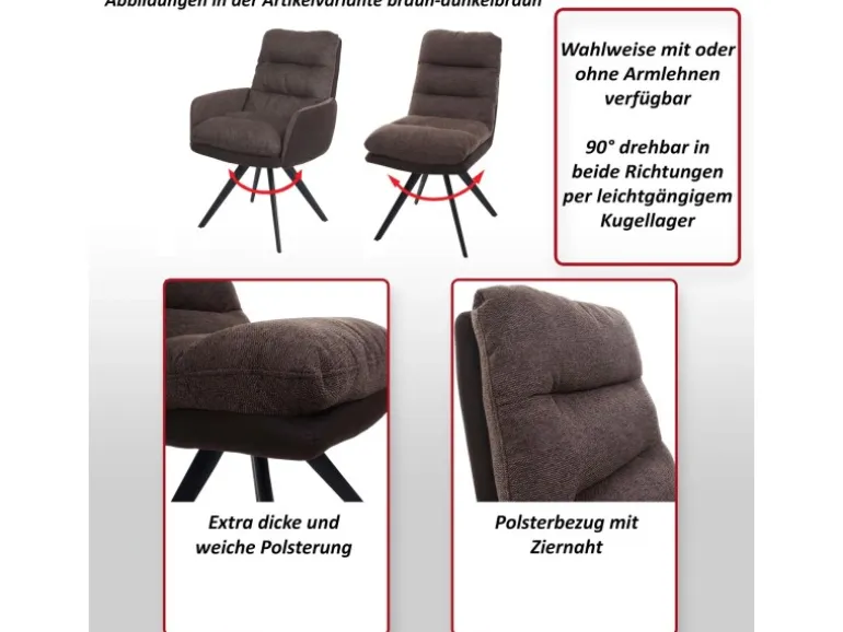 MCW Esszimmerstuhl G66 Hellgrau-Grau