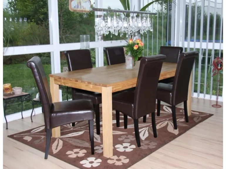 MCW Esszimmerstuhl Lecce II 2er-Set Braun Dunkle Beine