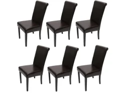 MCW Esszimmerstuhl Lecce II 6er-Set Braun Dunkle Beine