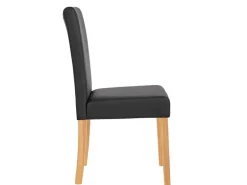 MCW Esszimmerstuhl Littau 4er-Set Kunstleder Schwarz Matt Helle Beine
