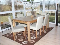 MCW Esszimmerstuhl Littau 2er-Set Leder Creme Helle Beine