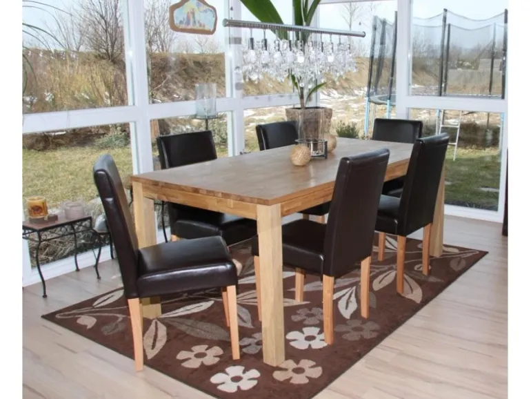 MCW Esszimmerstuhl Littau 2er-Set Leder Braun Helle Beine