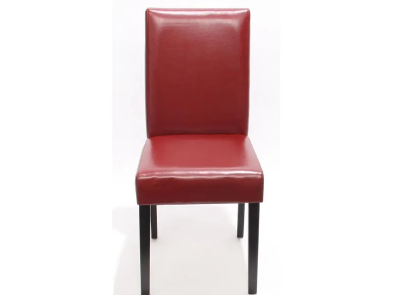 MCW Esszimmerstuhl Littau 2er-Set Leder Rot Dunkle Beine