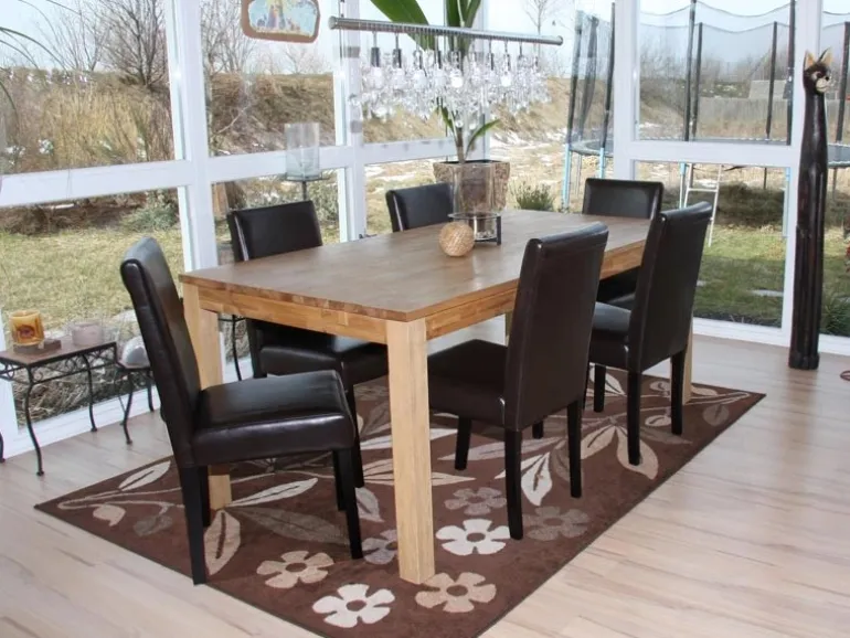 MCW Esszimmerstuhl Littau 2er-Set Leder Braun Dunkle Beine