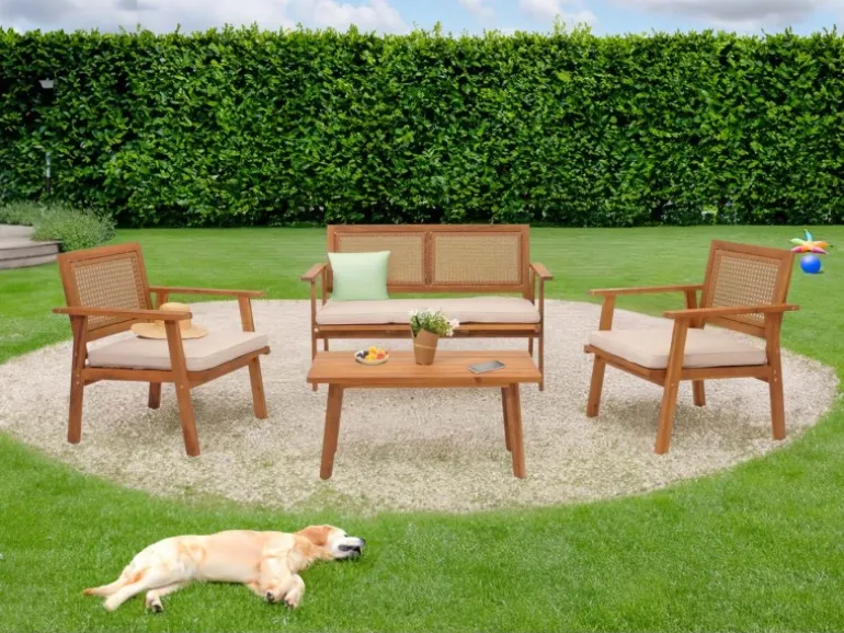 MCW Garten-Garnitur MVG-N46 4-teilig Kissen Creme