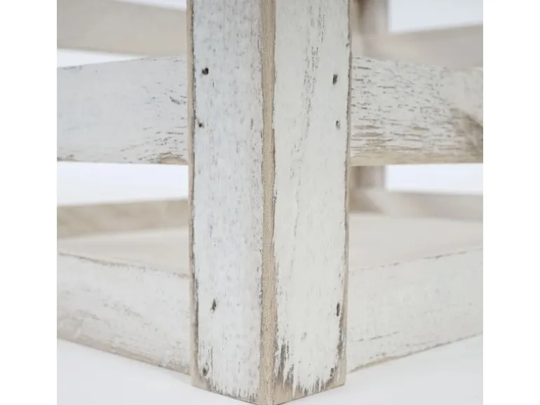 MCW Holzkiste C56 3er-Set Weiß Shabby
