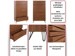 MCW Kommode M49 5 Schubladen Natur