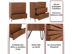 MCW Kommode M49 3 Schubladen Natur