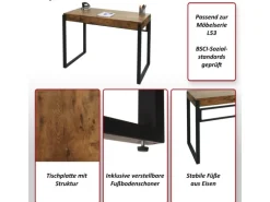 MCW Konsolentisch L53 Dunkle Wildeiche 80x100x54cm