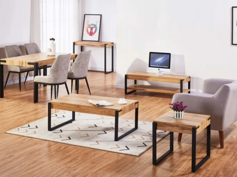 MCW Konsolentisch L53 Marmor-Optik Grau 80x100x54cm
