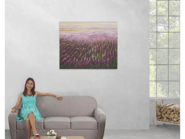 MCW Ölgemälde Blumenfeld Handgemalt