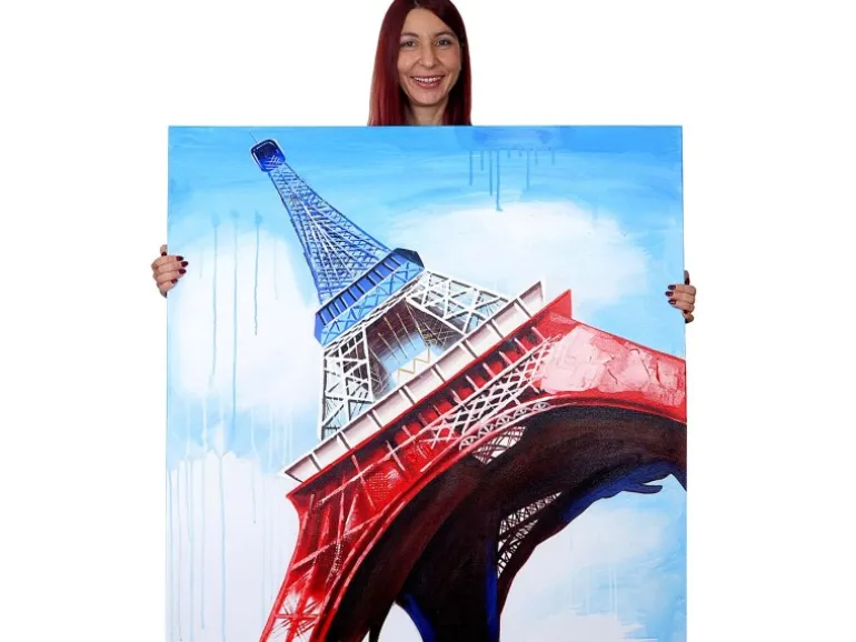 MCW Ölgemälde Eiffelturm Handgemalt