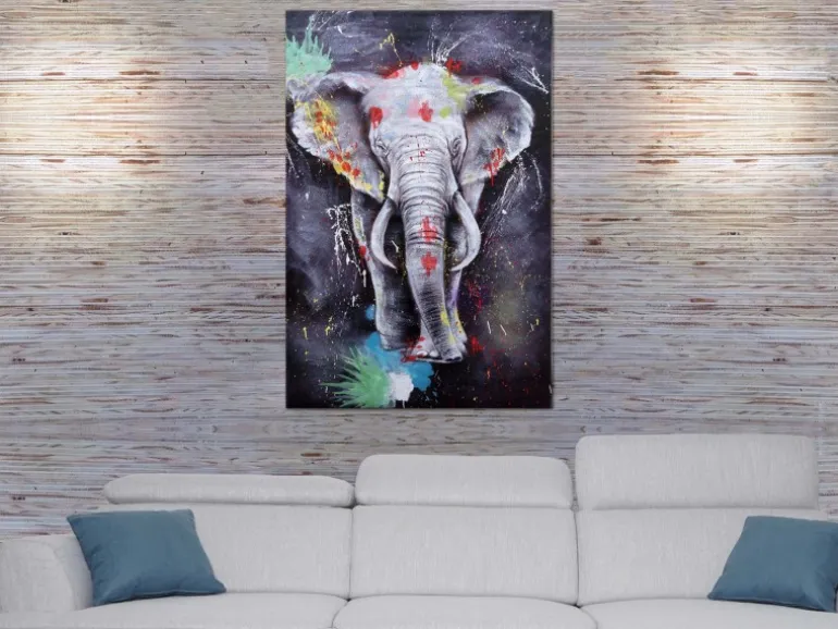 MCW Ölgemälde Elefant H25 Handgemalt 180x120cm