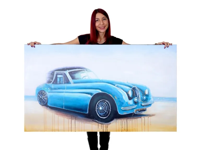 MCW Ölgemälde Oldtimer Handgemalt