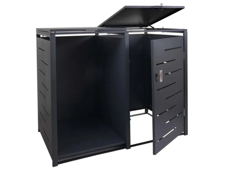 MCW Mülltonnenverkleidung E83-B Anthrazit Stahl 117x132x82cm