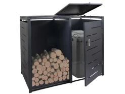 MCW Mülltonnenverkleidung E83-B Anthrazit Stahl 117x132x82cm