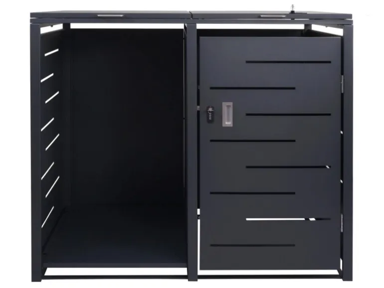 MCW Mülltonnenverkleidung E83-B Anthrazit Stahl 117x132x82cm