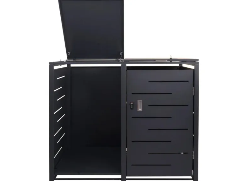 MCW Mülltonnenverkleidung E83-B Anthrazit Stahl 117x132x82cm