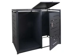 MCW Mülltonnenverkleidung E83-B Anthrazit Stahl 117x132x82cm