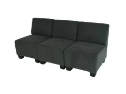 MCW Modular 3-Sitzer Sofa Couch Moncalieri Anthrazit-Grau ohne Armlehnen