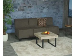 MCW Modular 3-Sitzer Sofa Couch Moncalieri Braun ohne Armlehnen