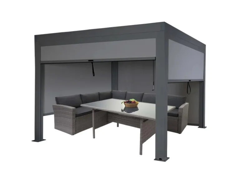 MCW Pergola L46 mit Seitenwand Anthrazit 3x3m