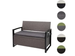 MCW Poly-Rattan 2er Sitzbank F39 Grau-meliert Kissen Grau