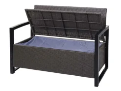 MCW Poly-Rattan 2er Sitzbank F39 Grau-meliert Kissen Grau