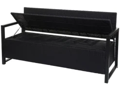 MCW Poly-Rattan 3er Sitzbank F39 anthrazit Kissen Creme