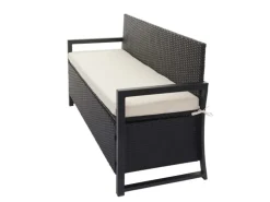 MCW Poly-Rattan 3er Sitzbank F39 anthrazit Kissen Creme