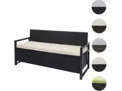 MCW Poly-Rattan 3er Sitzbank F39 anthrazit Kissen Creme