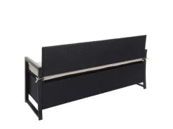 MCW Poly-Rattan 3er Sitzbank F39 anthrazit Kissen Creme