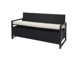 MCW Poly-Rattan 3er Sitzbank F39 anthrazit Kissen Creme