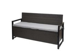 MCW Poly-Rattan 3er Sitzbank F39 Grau Kissen Grau