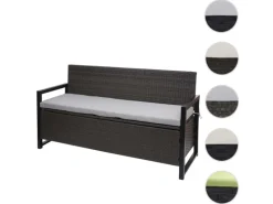 MCW Poly-Rattan 3er Sitzbank F39 Grau Kissen Grau