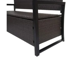 MCW Poly-Rattan 3er Sitzbank F39 Grau Kissen Grau